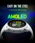 PACE 4 Ultralight Sport GPS Watch With 1.2 Inch AMOLED Screen, 19 Days Battery Life, Voice Features, Advanced Training Tools display