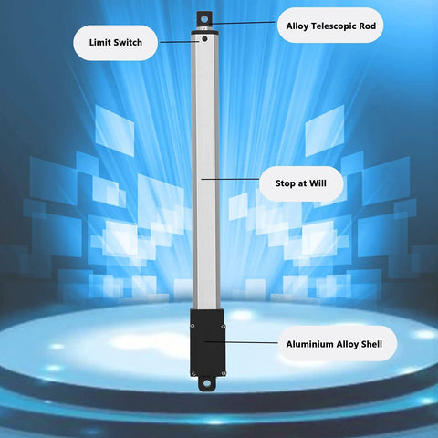 6 Inch Stroke Mini Electric Linear Actuator 12V DC With Built In Limit Switch For Sofa Massage Recliner Home Automation 20N 30mm Per Second Small Compact Actuator Plug And Play, aluminum alloy shell