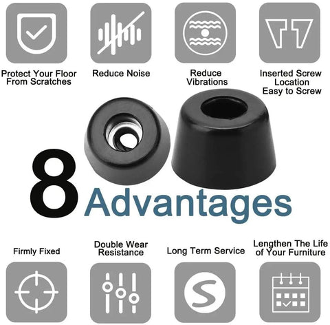 40 Piece Rubber Feet Bumper Set With Metal Washer For Furniture Appliances Electronics with eight highlighted features