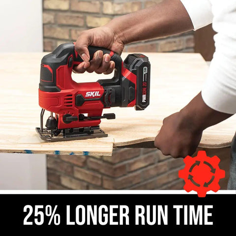 Snag This 20V Cordless Jigsaw With Battery And Fast Charger For Knocking Out Clean Straight And Curved Cuts Heavy Duty Workhorse Power Saw For Weekend Builders And Pros, cutting plywood.