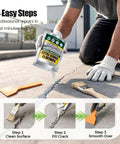 Heavy Duty Self Leveling Concrete Crack Filler And Waterproof Sealant For Indoor Outdoor Driveways Patios Garage Floors applied in steps.