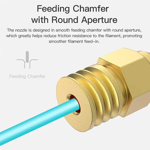 Ender 3 S1 Silicone Sock Bundle 5 Pcs And 10 Nozzles 0.4mm For Sprite Extruder Pro Kit nozzle close-up showing round aperture design