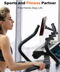 Flexible Gooseneck MagSafe Phone Holder for iPhone mounted on treadmill during workout
