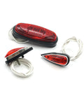 Bright LED Tail Light For Electric Tricycles And Ebikes 24V 36V 48V Compatible Turn Signal Waterproof Rear Warning Light With High Visibility For Night Riding Easy Mount For Multiple Models, red lens with white wires