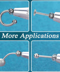 Close-up view of Piercing Taper Kit With Grabber Reachers And Threadless Insertion Tapers in use demonstrating various applications.