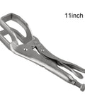 Heavy Duty 9 Inch U Shaped Welding Pliers Steel Clamp With Strong Bite Force Perfect For Mig Tig Welding Riveting And Grinding Adjustable Handle Silver Tool That Grips Hard, 11 inch steel pliers with adjustable handle.