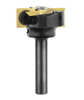 Knockout Heavy Duty Spoilboard Surfacing Router Bit With Carbide Inserts Ats Coating, 1 inch cut diameter, quarter inch shank.