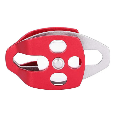 Single Swivel Rope Pulley Block For Rock Climbing and Hauling, Heavy Duty Aluminum Magnesium Alloy Sheave With Precision Bearing shown front view