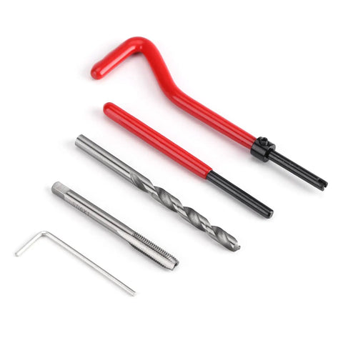 M6 Thread Repair Insert Kit: 30 Piece Hand Tool Set with Hardened Steel Inserts For Fast Fixin Stripped Threads And Restoring Original Screw Holes Like A Pro. tool kit with drill bit, tap, insert