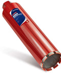 Front-angled view of DaduoRi 4-inch wet core drill bit with high-density diamonds and segmented diamond tip, red body
