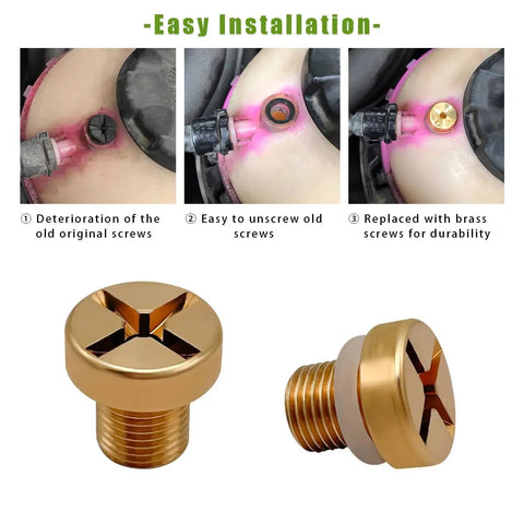 Solid Brass Radiator Coolant Air Bleeder Screw With Quality Rubber O Ring For BMW X1 And X3 installed showcasing easy installation steps.