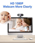 Hella Sharp 1080P Hd Webcam With Built In Mic And Flexible Stand For Pc Laptop Desktop capturing video of a baby on a monitor.