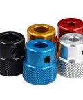 Assorted colored aluminum knobs for machinery, focus on a Black Aluminum Alloy Mini Handwheel For Lathe And Milling Machines CNC Lathe Processing Hand Wheel.