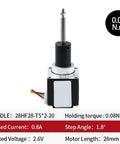 Nema 11 Fixed Shaft Ball Screw Stepper Motor Assembly Drop In Ready Heavy Duty Precision Motion Control with a metal shaft.