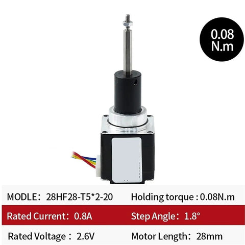 Nema 11 Fixed Shaft Ball Screw Stepper Motor Assembly Drop In Ready Heavy Duty Precision Motion Control with a metal shaft.