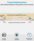Installation of Premium Series 8 Inch Ultra Thin LED Recessed Ceiling Light With J Box Dimmable 18W showing IC rating and insulation.