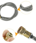 Close-up of Paintball And Scuba High Pressure Pro Grade Fill Station Adapter With 4500 PSI Air Hose, showing valve connectors.