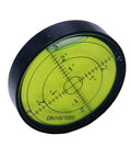 Aluminium circular bubble level tool, 2.4in/60mm, black housing with green face and graduations