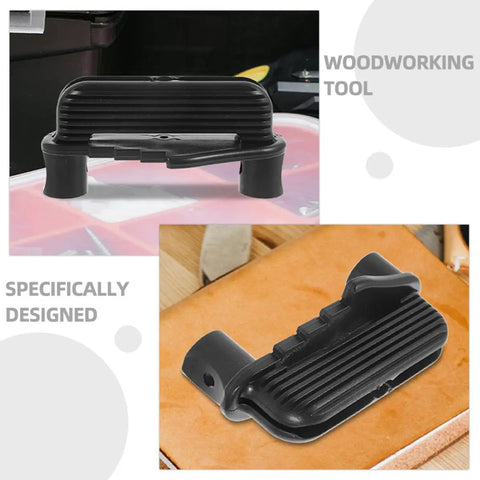 No Sweat Precision Center Scriber Woodworking Layout Gauge Top Shelf Marking Tool Tight Grip in black, shown from two angles.