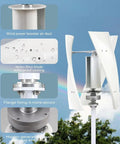 Vertical Helix Wind Turbine Kit With MPPT Controller 12V 24V 48V 10000W, close-up of air duct and blade details.
