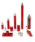 Heavy Duty 6-20 Ton Porta Power Hydraulic Jack Kit With Ram Pump Set red hydraulic components including tubes and fittings.