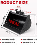 Dimensions of Toothless Bucket Attachment For Mini Excavators Up To 3 Tons Built Tough For Real World Ground Leveling And Trench Trimming
