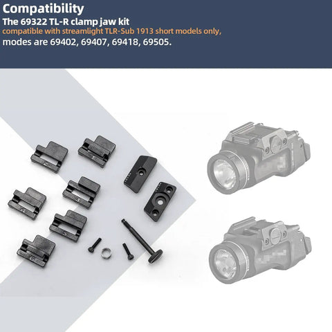 Clamp Jaw Kit For Streamlight TLR Sub 1913 Short Models Replacement Mount For TLR 7 Sub And TLR 8 Sub Flashlights components