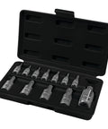 Professional Grade Star Plus Bit Socket Set Featuring Twelve Heavy Duty Chrome Vanadium Pieces in a tool case.