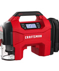 Badass 3 In 1 Cordless Tire Inflator And Portable Car Vacuum With Bright LED Work Light in red color with digital display.