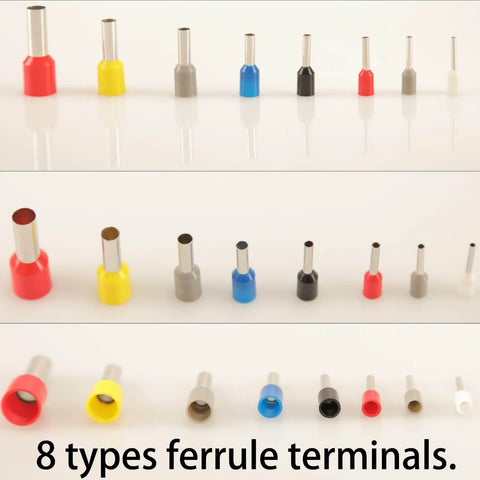 1200 Piece Wire Ferrule And Terminal Kit With Eight Types Of Insulated Copper Crimp Connectors Assorted Colors