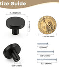 Size guide for Top Tier Heavy Duty Black Cabinet Knobs Slick Round Handles For Kitchen Cupboards And Drawers Solid Zinc Alloy.