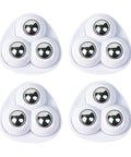 4 Pcs Self Adhesive Caster Wheels 360 Degree Swivel Mini Universal Wheel Set, white with stainless steel ball bearings
