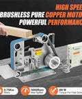 Badass 750W Brushless Belt Sander With Quick Toggle Speed Dial And Crisp Digital Gauge For Smooth Wood Metal Finishing showing pure copper motor in action.