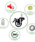 Heavy Duty Steel Plate Casters Five Pack 22Mm Universal Swivel Ball Wheels Built Tough For Conveyor Belts And No Sweat Furniture Moves Smooth Gliding 150Kg Load Rating close-up of 360-degree swivel caster with dual locking and non-marking rubber.