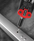 3 In 1 Rivet Nut Tool Kit With 14 Inch Rivet Gun And Six Metric Mandrels M3 M4 M5 M6 M8 M10 showing the tool in use on metal
