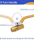 Six Pack One Quarter Inch Brass Ball Valve Heavy Duty Shut Off Valve NPT Female Full Port For Water Oil Gas Pipe Fitting Handle