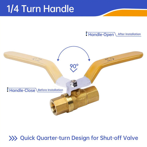 Six Pack One Quarter Inch Brass Ball Valve Heavy Duty Shut Off Valve NPT Female Full Port For Water Oil Gas Pipe Fitting Handle