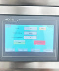 Built Like A Tank Automatic Pneumatic Liquid Paste Filler control panel display with output settings and start/stop options.
