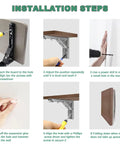Installation steps for Tough As Nails Heavy Duty Folding Shelf Brackets 12 Inch Wall Mount L Brackets in matte black.