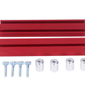 Planing Stop Bench Clamp Kit For Your Workbench, Aluminum Alloy Quick Set with screws and bench dogs visible