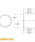 Technical drawing of 4 Inch Quick Connect Splice Fitting For DWV PVC Pipe To 4 Inch ID Flexible Hose With Left Hand Threaded End.