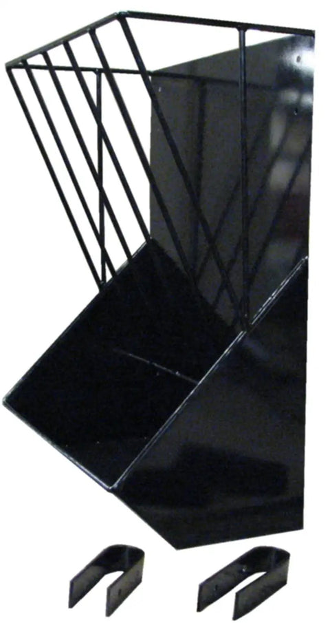 Heavy Duty Metal Combo Hay Feeder For Horses Goats And Sheep, All Steel Construction, wall-mounted with removable hangers