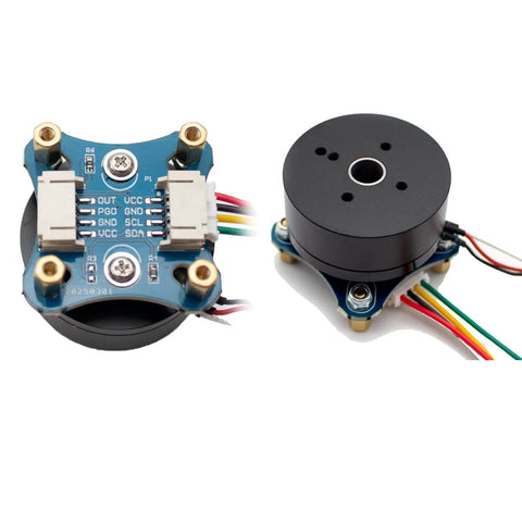 Pro Grade Flight Ready High Torque Brushless Outrunner Hollow Shaft Motor Kit With AS5600 Magnetic Encoder And SimpleFOCmini Driver Board For Gimbals And Drones Ultra Silent Preinstalled Magnet Ring For Smooth Precision Motion And Easy Integration