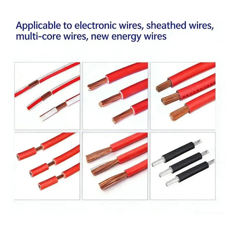 Electronic wires, sheathed wires, multi-core wires in red, showing copper strands for use with Premium Fully Automatic CNC Wire Stripper And Cutter For Electronic Core Cables High Precision Stripping Machine Handles Single Double Core Thin Wires Up To 10 Mm Squ With Consistent Quality Performance.