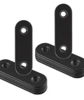 Front view: 12-pack 2-inch straight brackets, black stainless steel with mounting holes for furniture repair