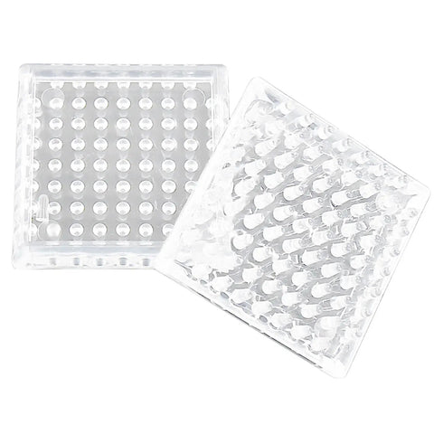 Clear Square Spiked Furniture Caster Cups, 8 Pack Carpet Protectors For Chairs, Sofas, Tables And Cabinets, Made Of Resin, Transparent And Durable, No Slip Floor Shield, Outer 57mm Inner 47mm, 17mm Tall