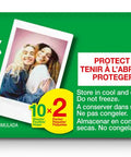 Fresh White Instant Camera Film Twin Pack For Mini Models High Speed Iso packaging with images and usage instructions.