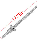 Built for CNC Rigs SFU1204 RM1204 Ball Screw 450mm With Metal Nut for Machines, 12mm Diameter, 4mm Lead, C7 Grade, 17.71 Inch