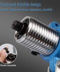 Heavy Duty Hydraulic Puller Kit With Adjustable Claw And Pump Line for Crankshafts Pulleys Wheel Bearings Hubs Rotors Sprockets and Brake Drums showing blue thimble design with detachable component