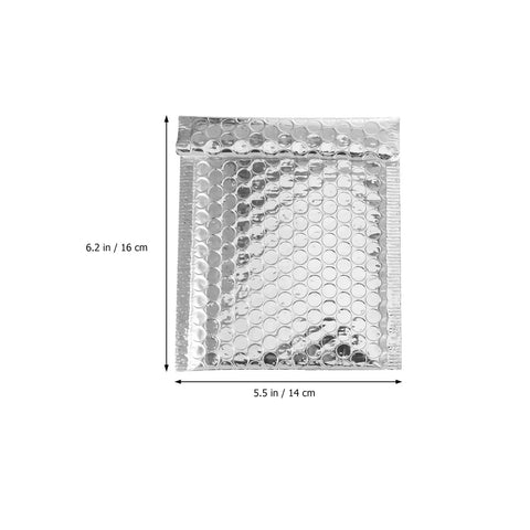 Silver Bubble Mailers 14x16 Plus 4cm Self Sealing Padded Envelopes For Shipping Books And Documents Pack Of 100 shown with measurements